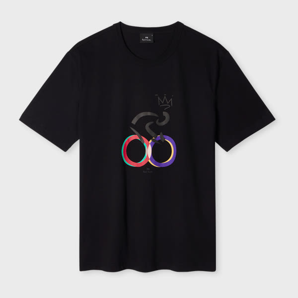 PS Paul Smith Black 'Cyclist' Print T-Shirt