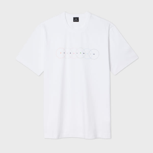 Ps By Paul Smith White Multi Circles Print T-shirt In White