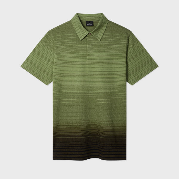 Ps By Paul Smith Khaki Gradient Stripe Polo Shirt Green In Green