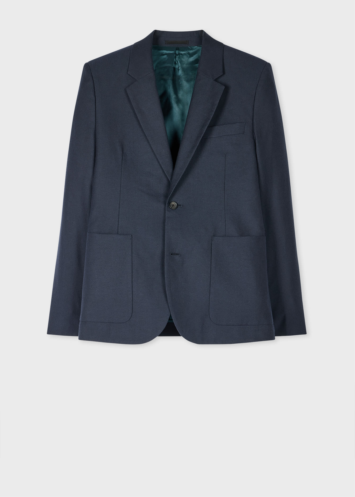 Ps By Paul Smith Dark Navy Wool And Cotton-blend Blazer Blue In Blue