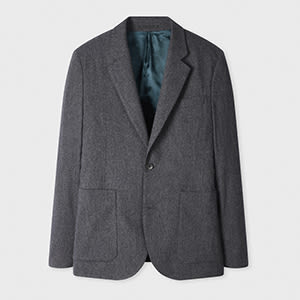 Ps By Paul Smith Navy Melange Wool-blend Buggy-lined Blazer Blue In Blue