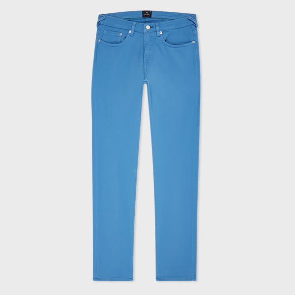 PS Paul Smith Tapered-Fit Bright Blue Garment-Dyed Organic Cotton-Stretch Jeans