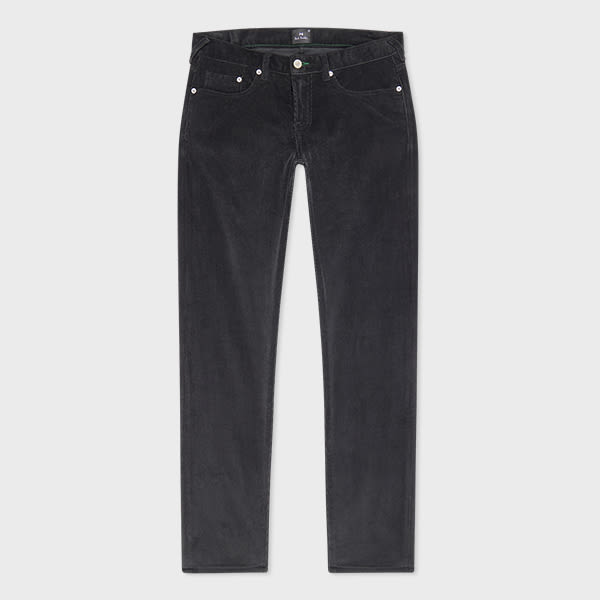 PS Paul Smith Black Tapered-Fit Organic Cotton Corduroy Trousers