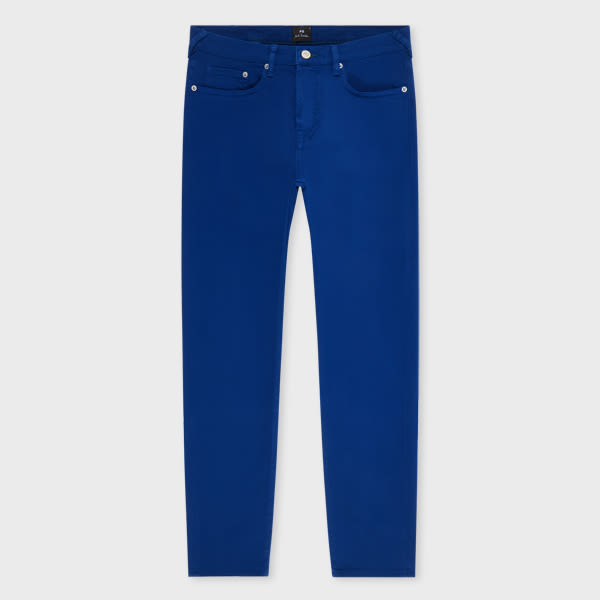 PS Paul Smith Tapered-Fit Royal Blue Garment-Dyed Organic Cotton-Stretch Jeans