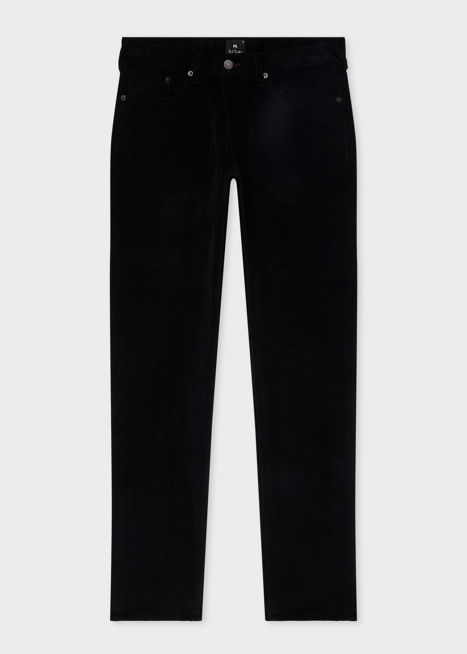 Ps By Paul Smith Tapered-fit Black Corduroy Trousers In Black
