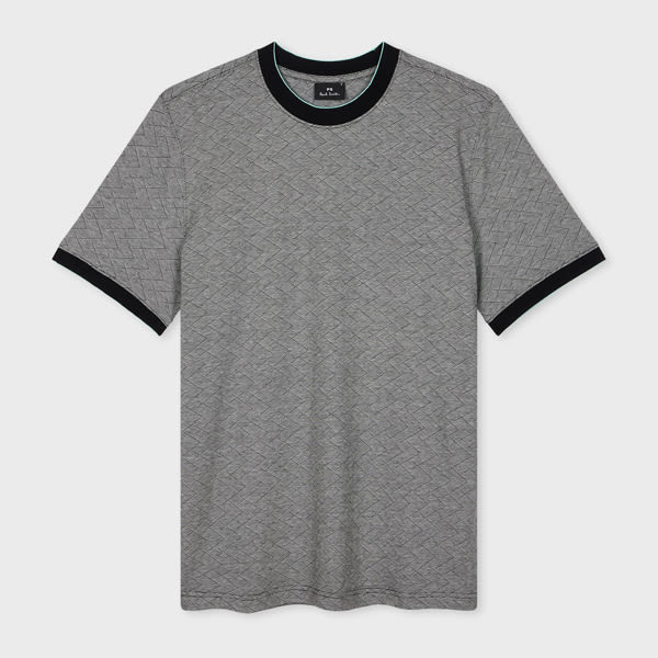 Ps By Paul Smith Grey Jacquard T-shirt Black In Black