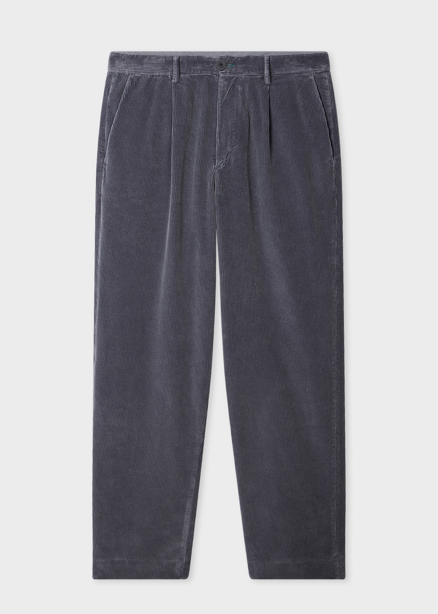 PS Paul Smith Grey Pleated Corduroy Trousers