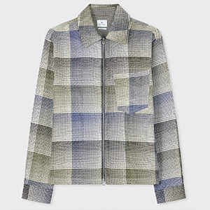 PS Paul Smith Double-Face Check Cotton Zip Overshirt Brown