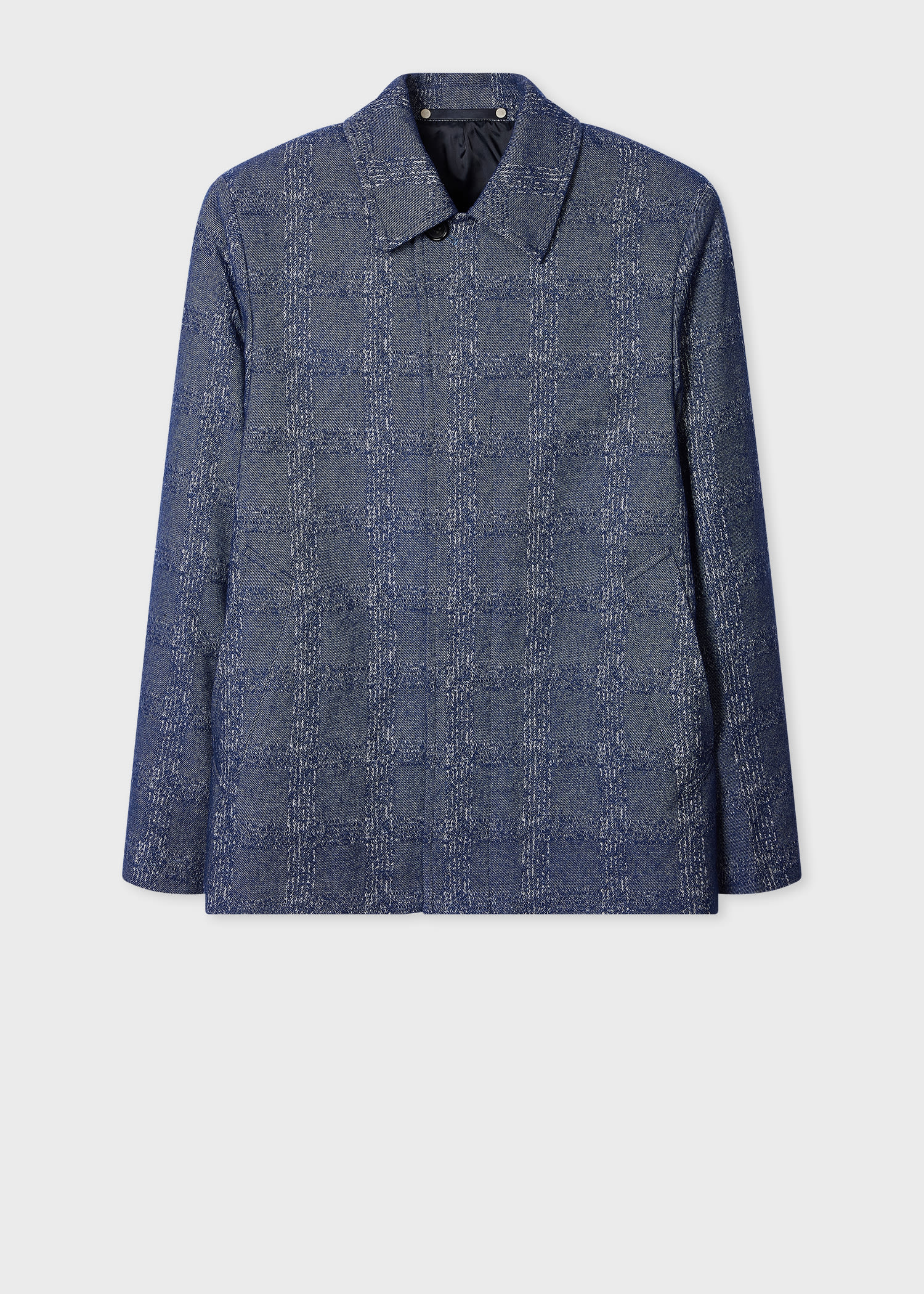 Ps By Paul Smith Blue Marl Jacquard Cropped Jacket