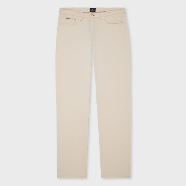 PS Paul Smith Tapered-Fit Ecru Cotton-Linen Jeans White