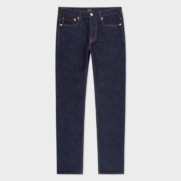 PS Paul Smith Standard-Fit Indigo-Rinse 'Crosshatch Stretch' Jeans Blue