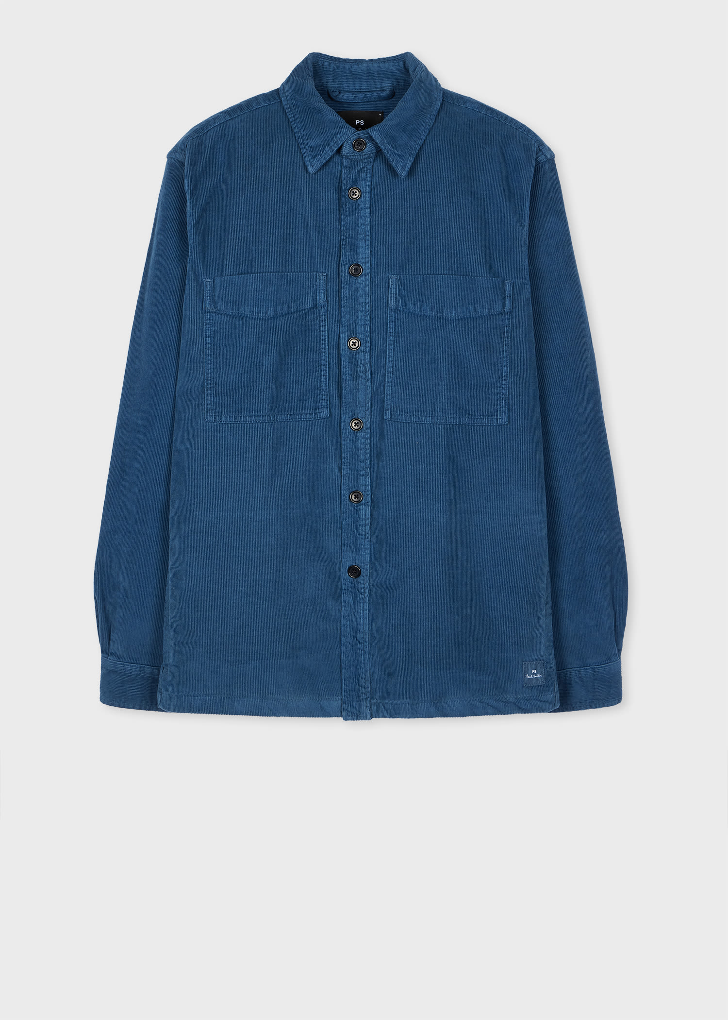 Ps By Paul Smith Mid-blue Organic-cotton Corduroy Overshirt In Blue