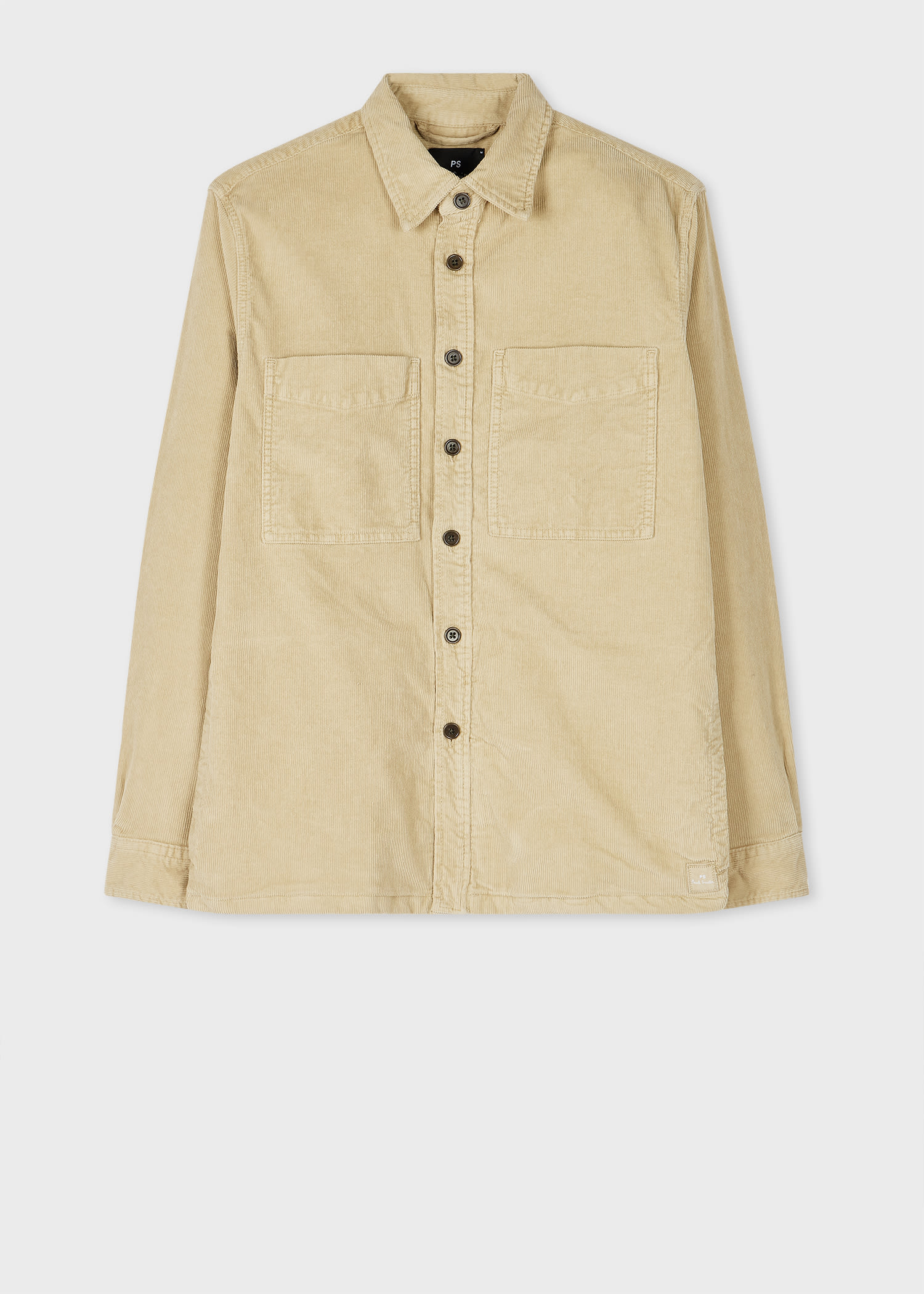 Ps By Paul Smith Light Tan Organic-cotton Corduroy Overshirt Brown In Brown