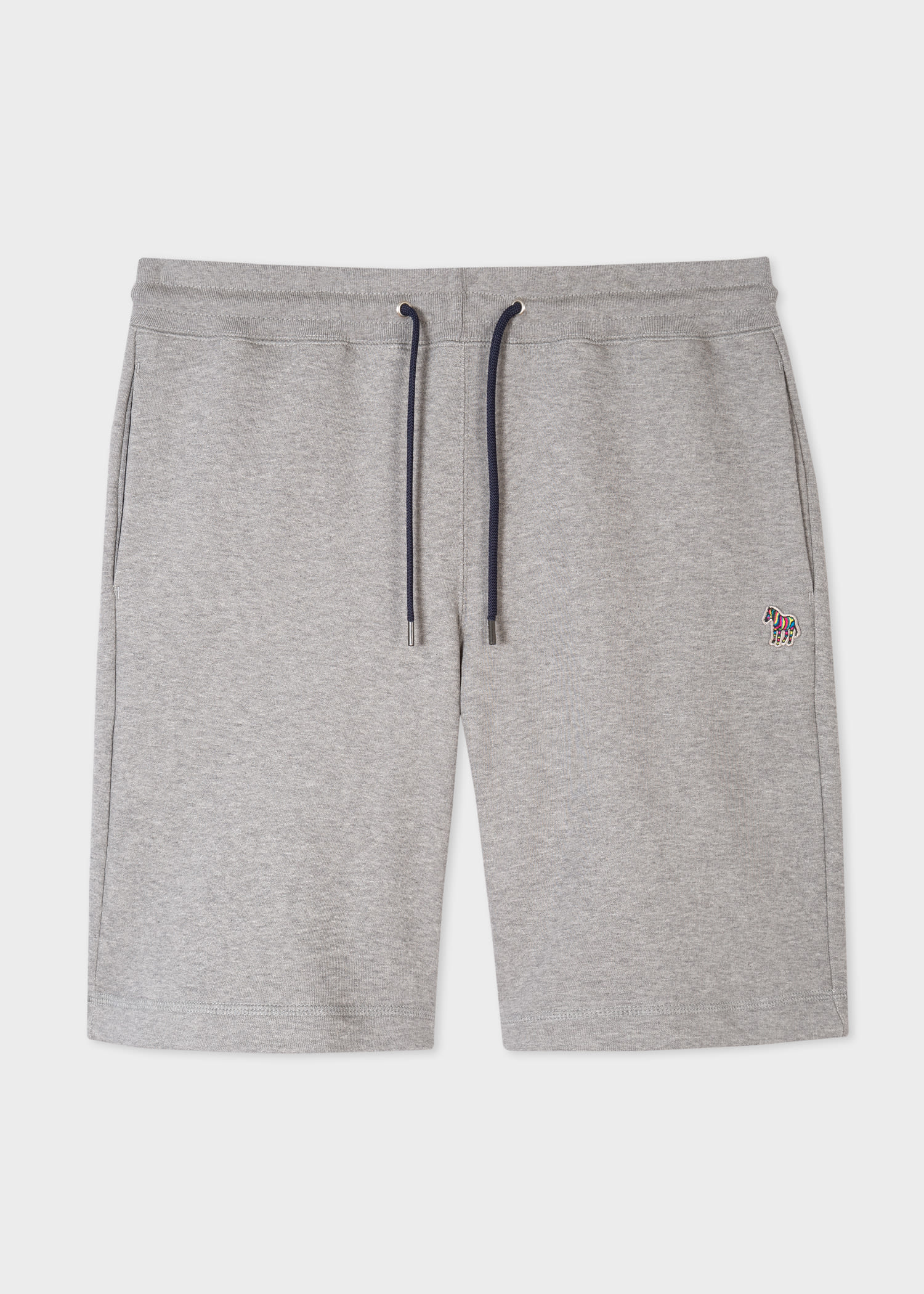 PS Paul Smith Grey Marl Cotton Zebra Logo Shorts