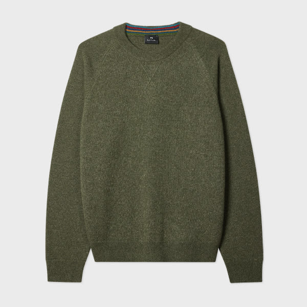 PS Paul Smith Green Merino Wool Sweater