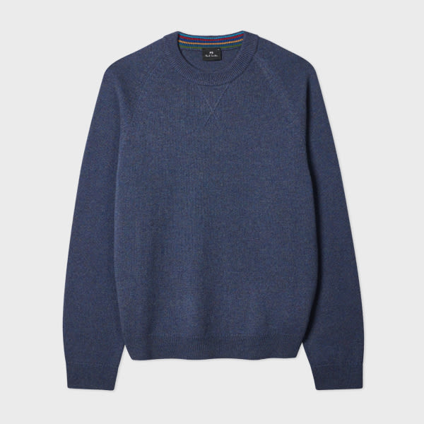 Ps By Paul Smith Indigo Merino Wool Sweater Purple In Blue