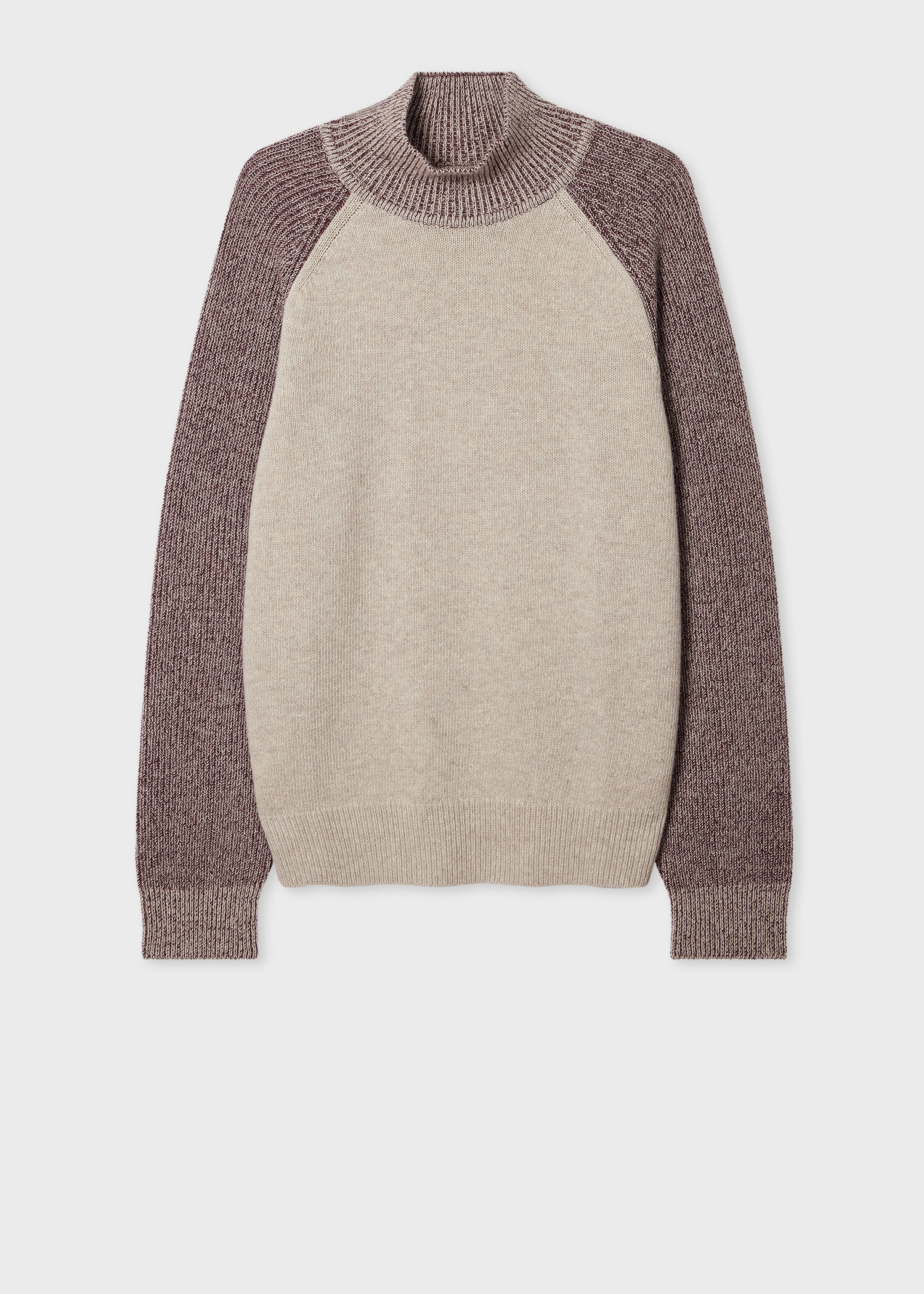 Ps By Paul Smith Ecru Roll Neck Ribbed Knit Sweater Grey In Gray