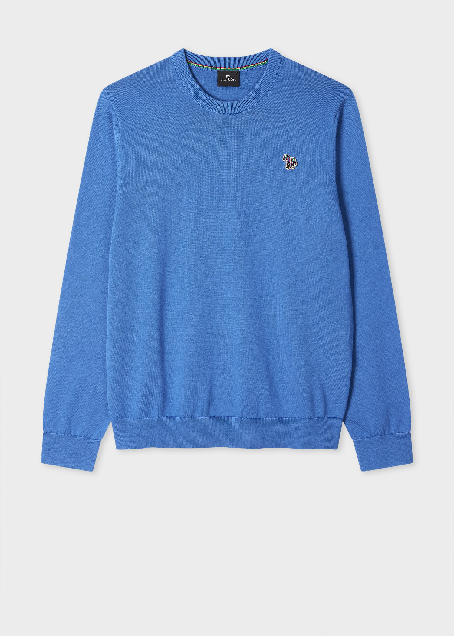 PS Paul Smith Bright Blue Organic Cotton Zebra Logo Sweater
