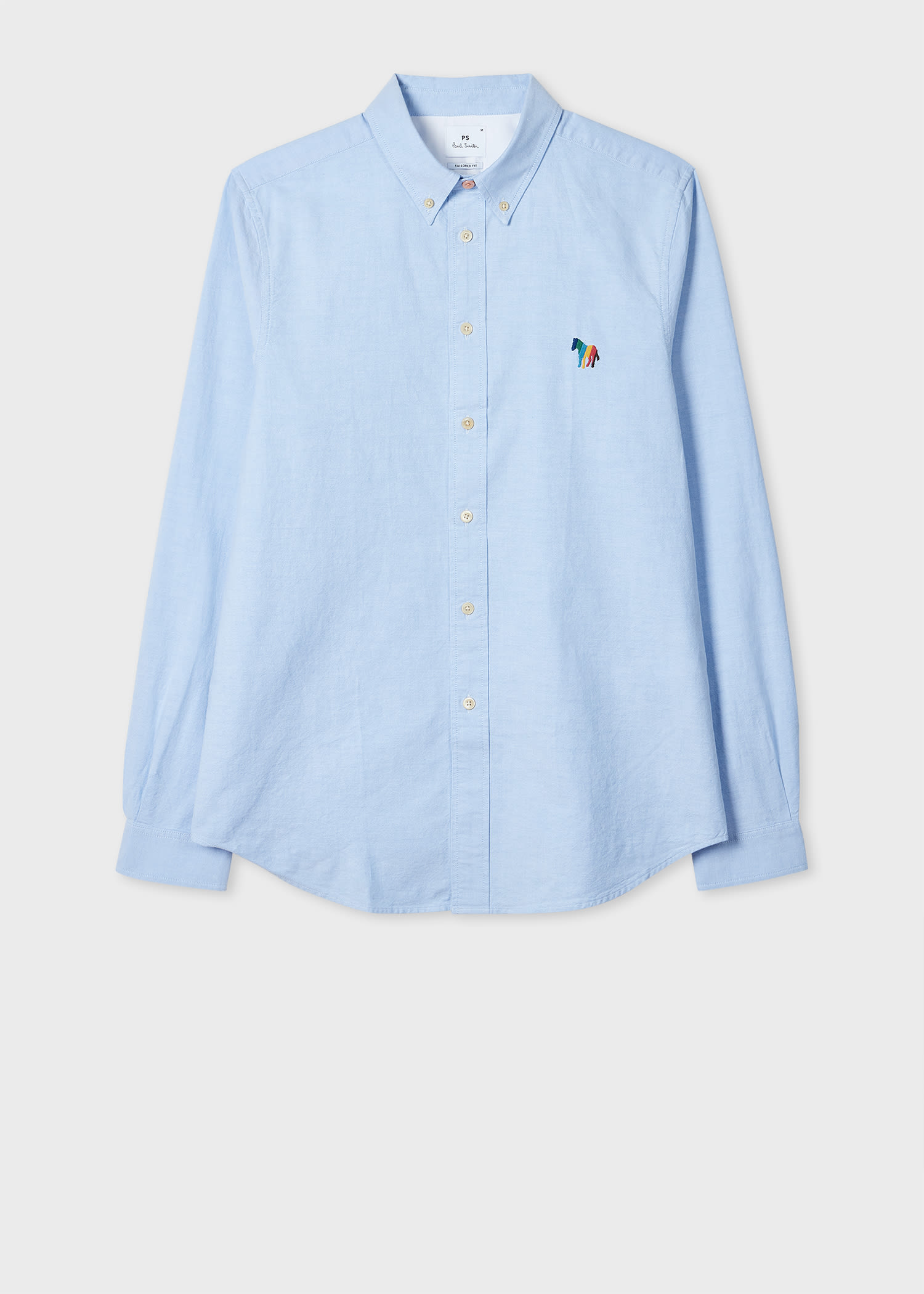 Ps By Paul Smith Embroidered Zebra Cotton Shirt In Blue