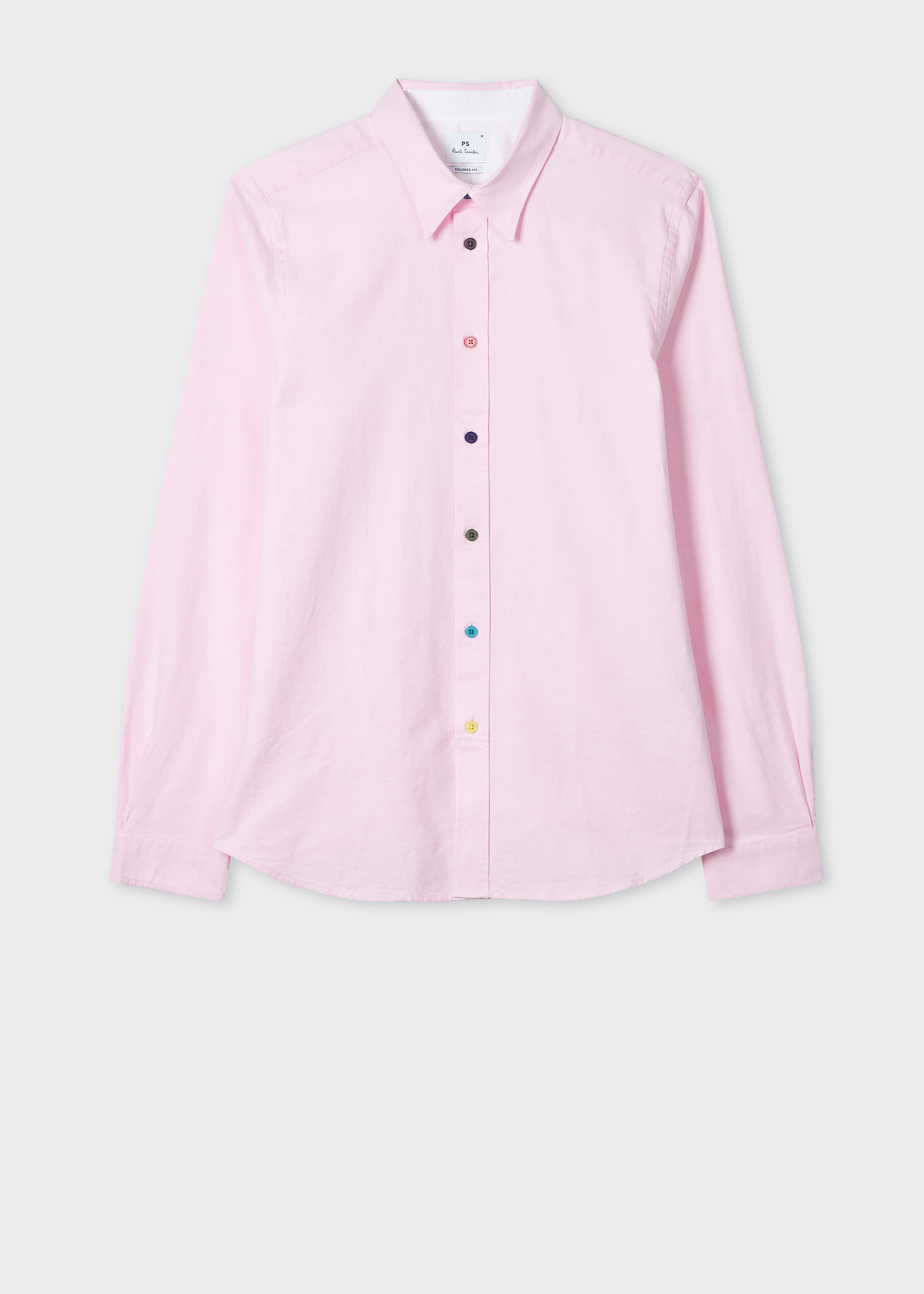 PS Paul Smith Tailored-Fit Pink Organic-Cotton Multicolour Button Oxford Shirt