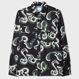 Ps By Paul Smith Black 'waltzer' Cotton Long Sleeve Shirt