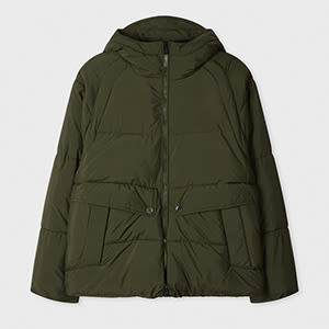 Ps By Paul Smith Forest Green Down Hooded Puffer Coat In Green