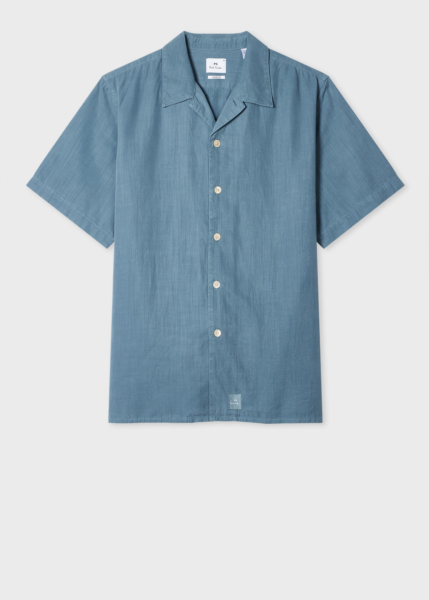 PS Paul Smith Blue Lyocell-Cotton Short-Sleeve Shirt