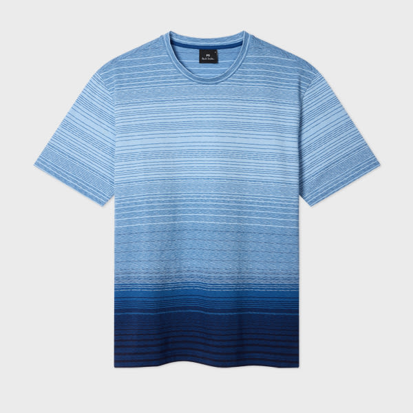 Ps By Paul Smith Blue Gradient Stripe T-shirt In Blue