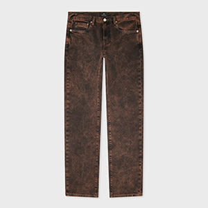 Ps By Paul Smith Relaxed Tapered-fit Black And Brown Overdyed Jeans In Brown