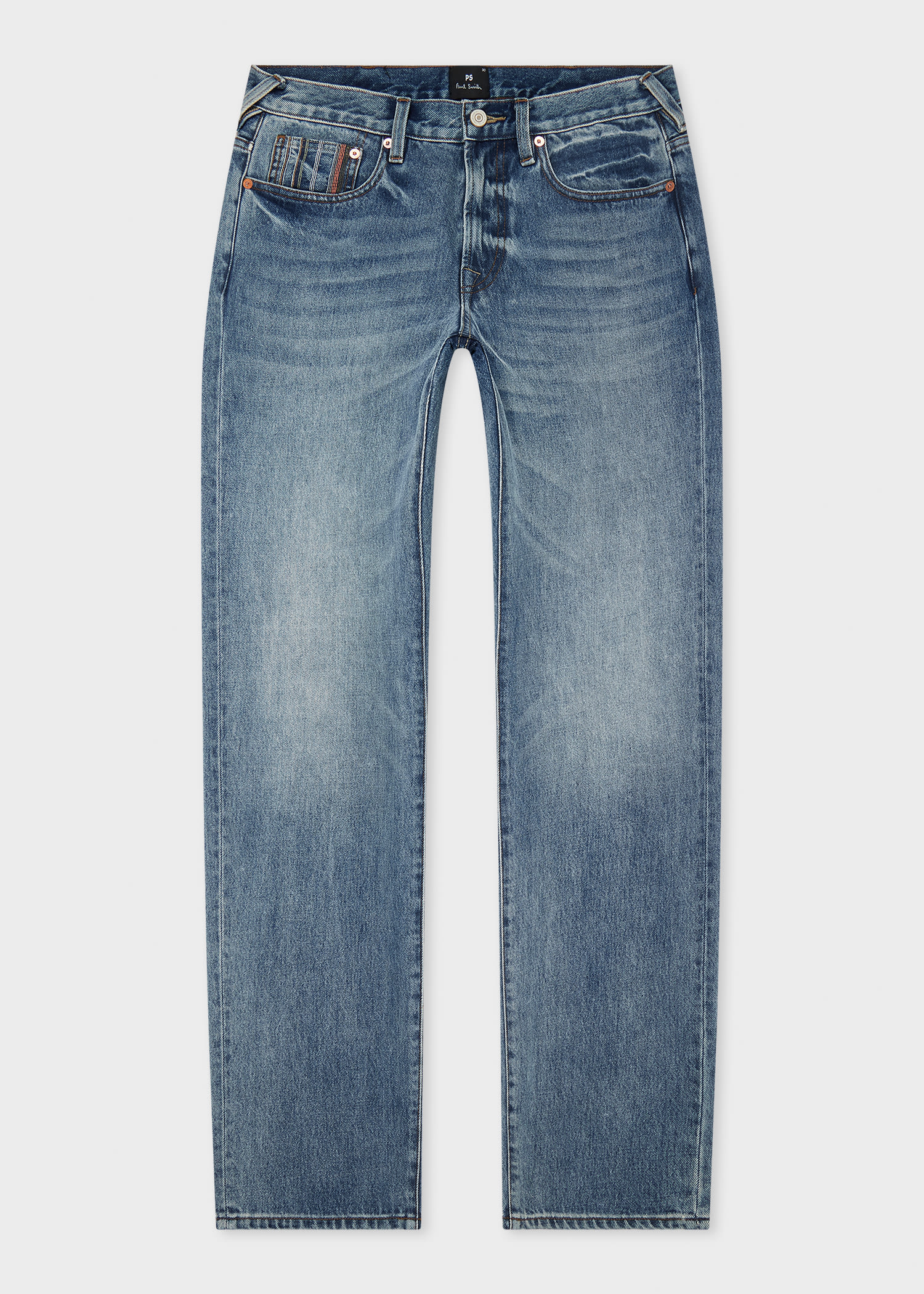 PS Paul Smith Relaxed Tapered-Fit Vintage-Wash Jeans Blue