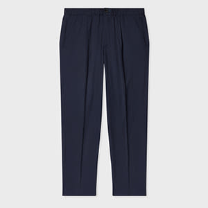 Ps By Paul Smith Navy Modal-cotton Elasticated Waist Trousers Blue In Blue