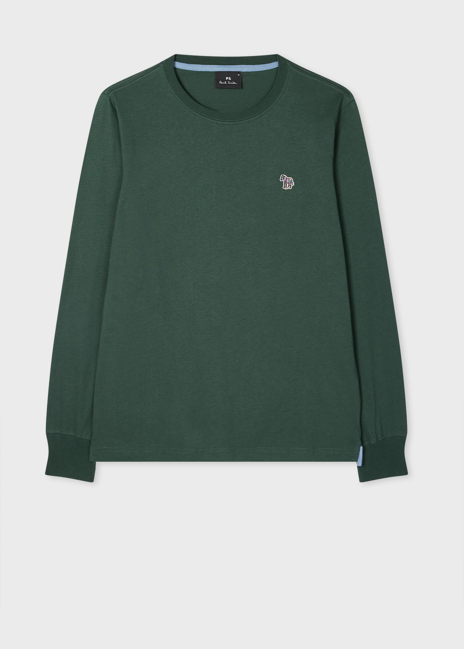 Ps By Paul Smith Dark Green Cotton Zebra Logo Long-sleeve T-shirt