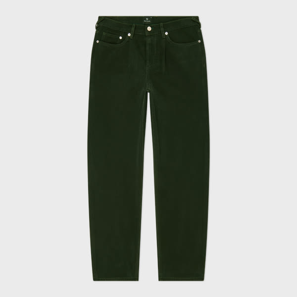 Ps By Paul Smith Relaxed-fit Dark Green Pleat-front Jeans In Brown