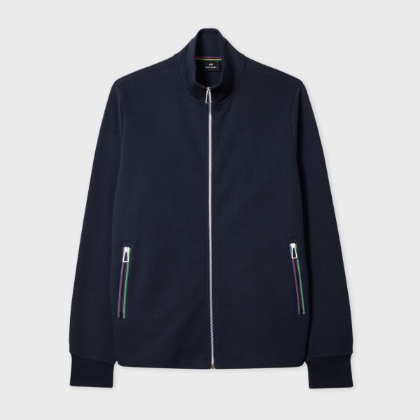PS Paul Smith Navy Double Face Cotton-Blend Track Top Blue