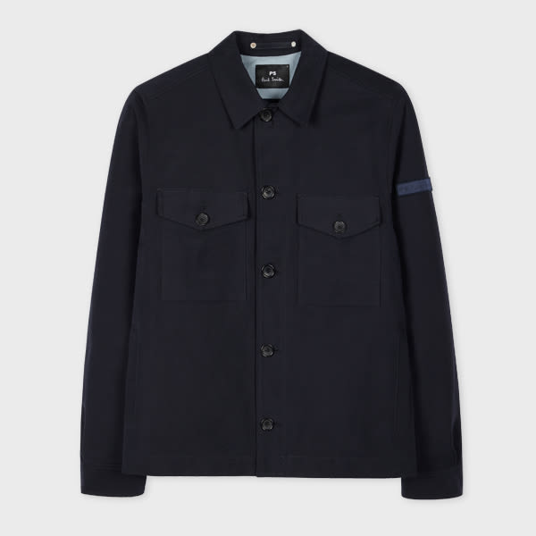 PS Paul Smith Navy Cotton-Nylon Overshirt Blue