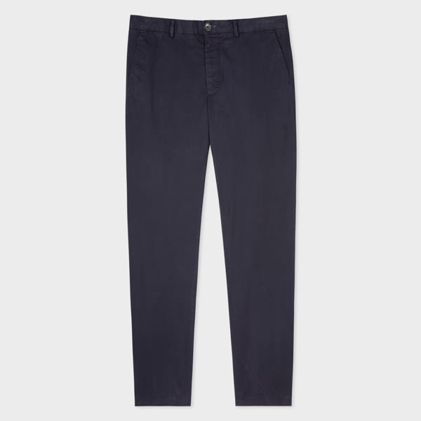 PS Paul Smith Navy Mid-Fit 'Broad Stripe Zebra' Chinos Blue
