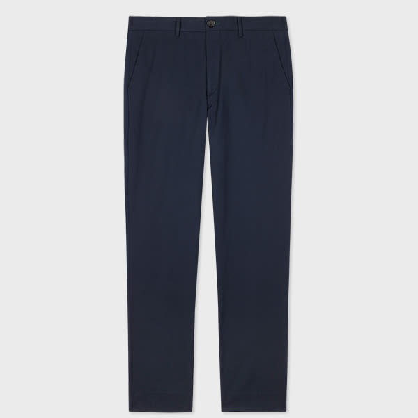 PS Paul Smith Mid-Fit Navy Stretch Organic-Cotton Chinos Blue