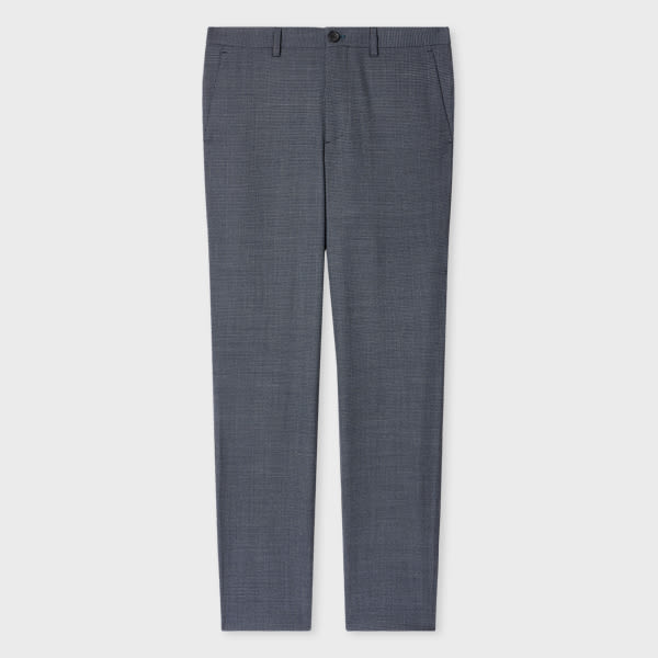 Ps By Paul Smith Navy Mid-fit Woven Wool-blend Chinos Blue In Blue
