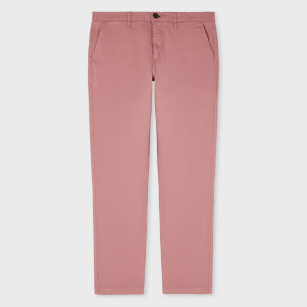Ps By Paul Smith Tapered-fit Dusty Pink Stretch-cotton Chinos Purple In Purple