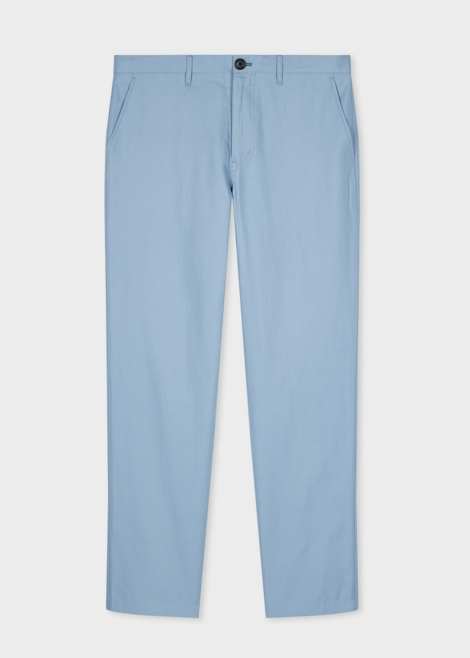 Ps By Paul Smith Tapered-fit Light Blue Cotton-linen Chinos In Blue