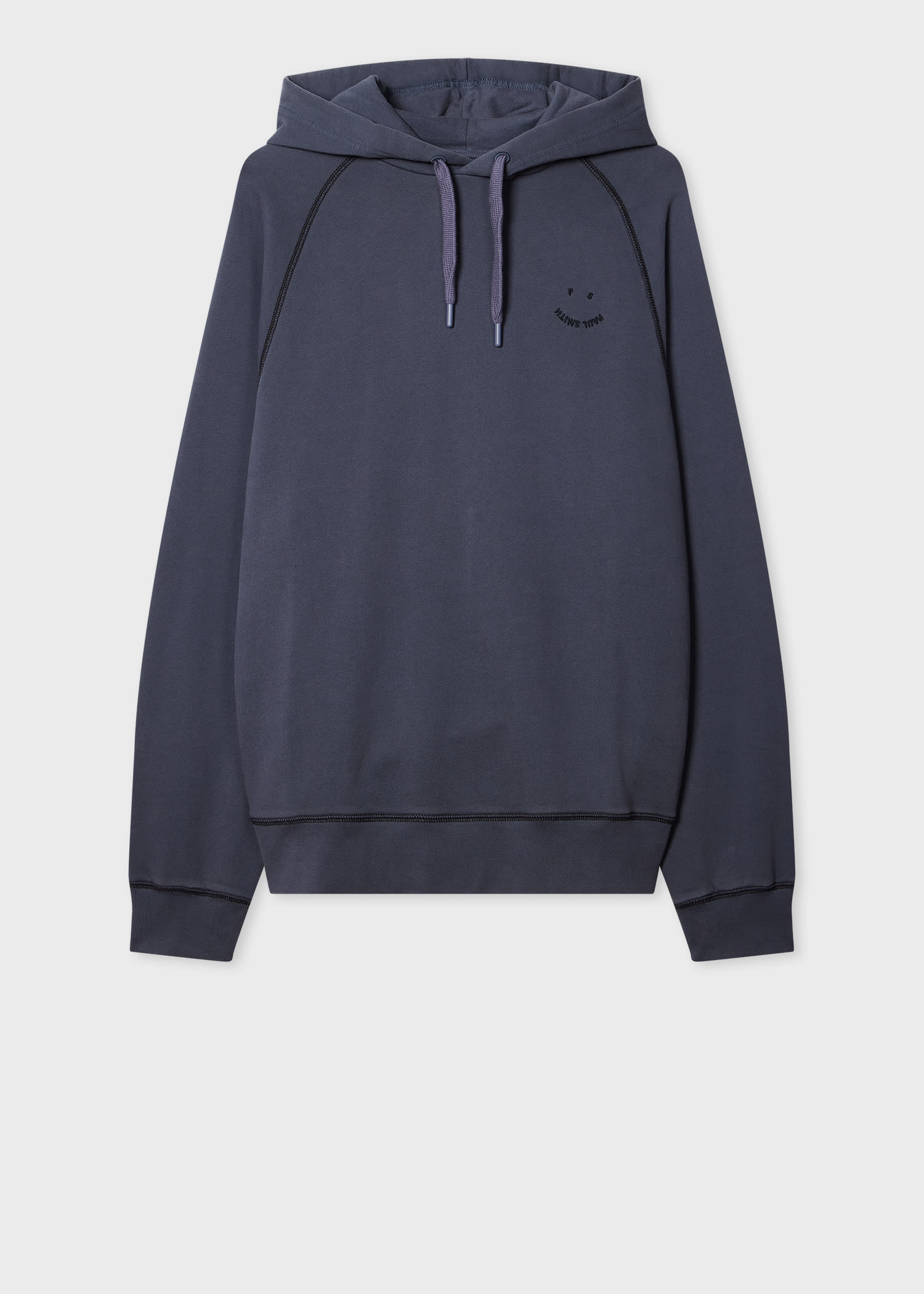 PS Paul Smith Charcoal Organic Cotton 'Happy' Hoodie Grey