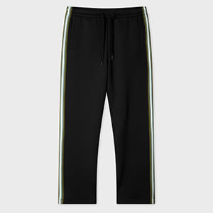 Ps Paul Smith Black Track Pants With Stripe Trim,