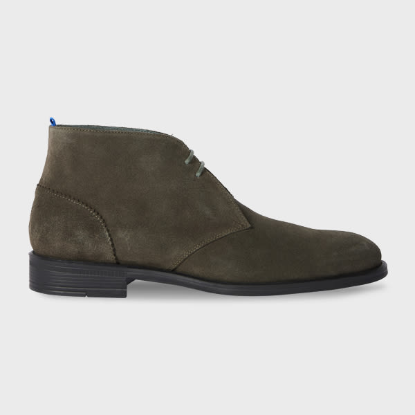 Ps By Paul Smith Dark Green Suede 'drummond' Boots Brown In Brown