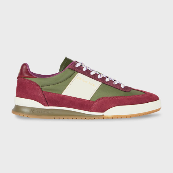PS Paul Smith Burgundy and Khaki 'Dover' Trainers Red