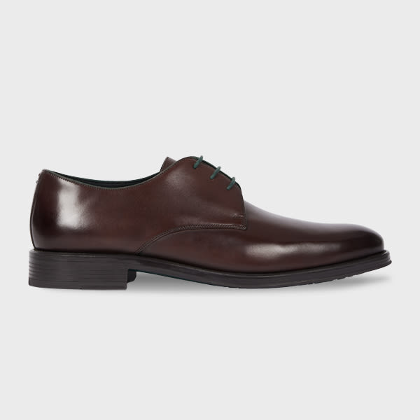 Ps By Paul Smith Dark Brown Leather 'george' Shoes In Brown
