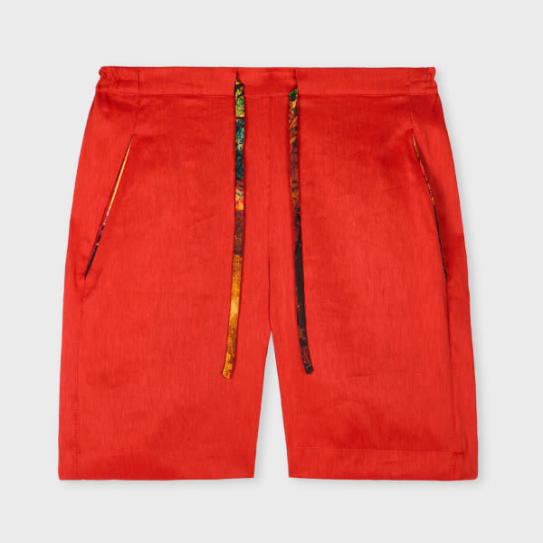 Daniel Hanson For Paul Smith - Red Linen And Silk Pyjama Shorts Multicolour