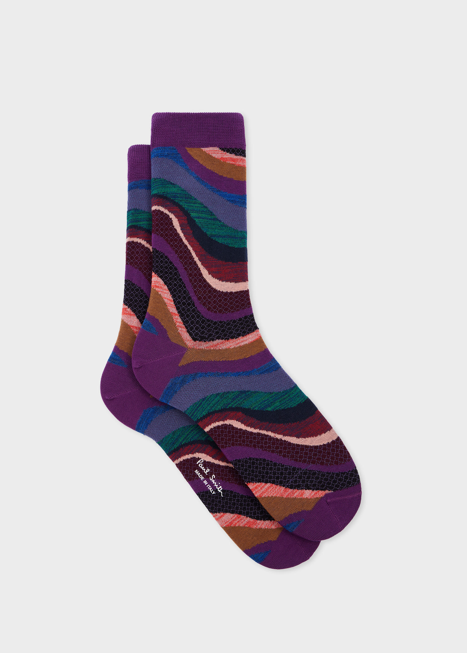 Paul Smith Women's 'midnight Swirl' Textured Socks Purple