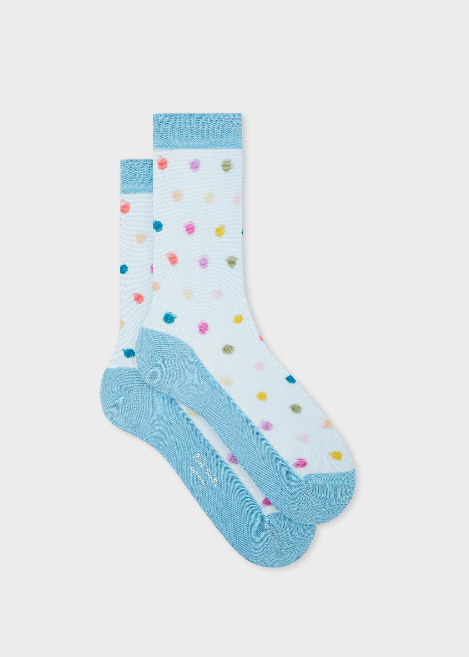 Paul Smith Women's Sheer Polka Dot Socks Blue