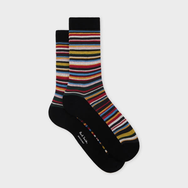 Paul Smith Women's Sheer 'Signature Stripe' Socks Multicolour