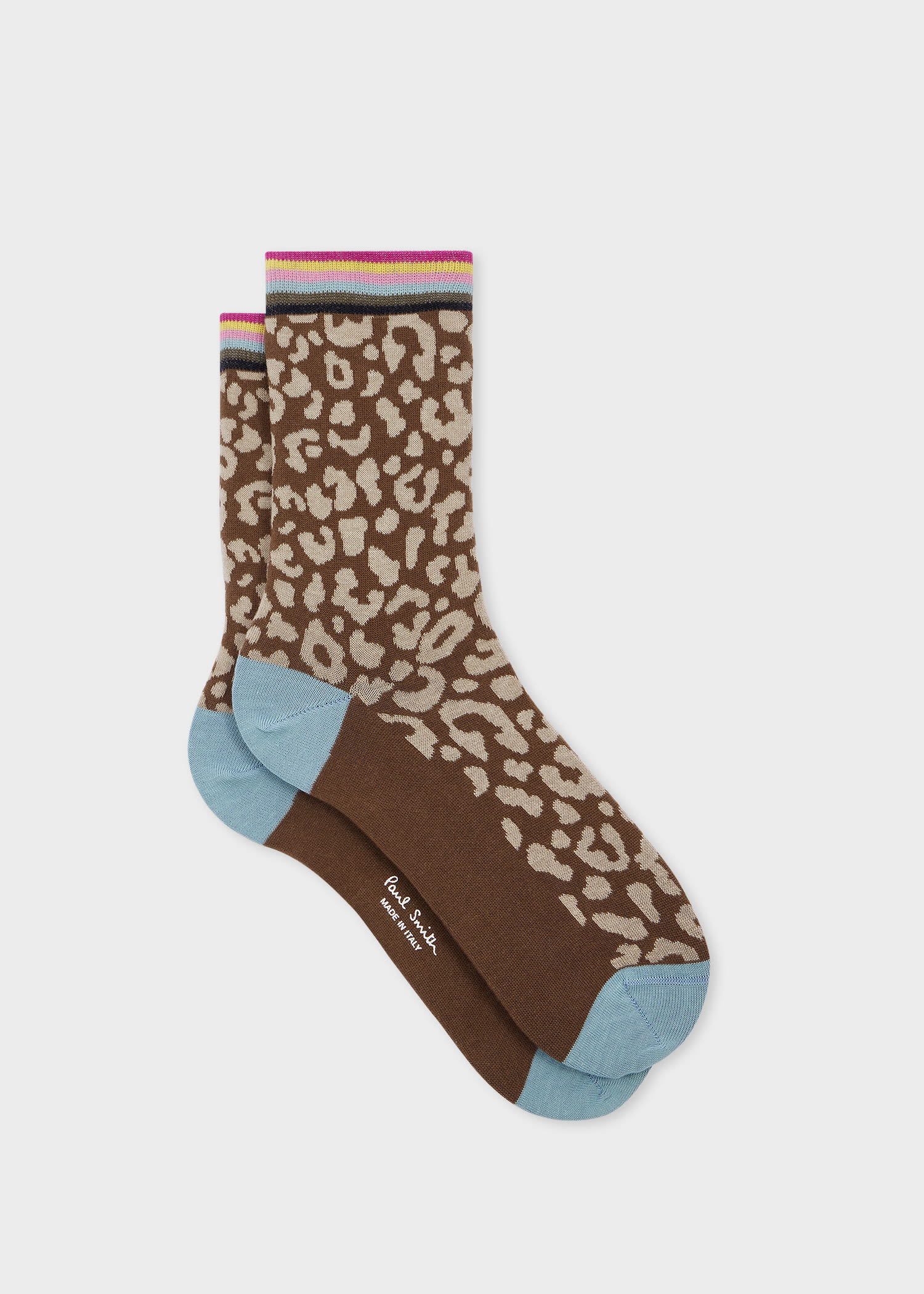 Paul Smith Women's Brown 'leopard' Colour Block Socks